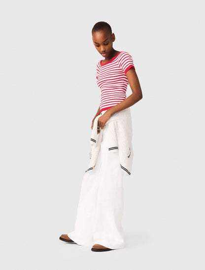 Striped knit top with boat neck | Maje