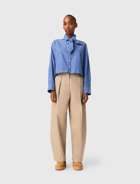Rhinestone shirt with removable tie | Maje