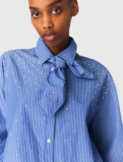 Rhinestone shirt with removable tie | Maje