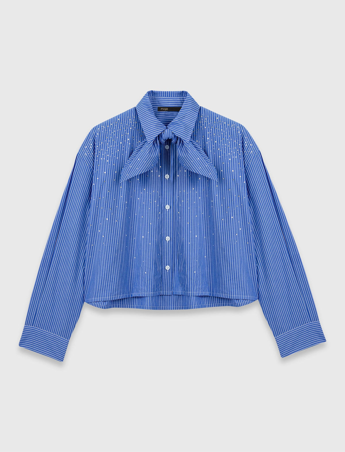 Rhinestone shirt with removable tie | Maje