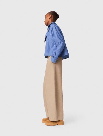 Rhinestone shirt with removable tie | Maje