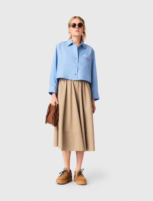 Embroidered shirt with pleated back | Maje