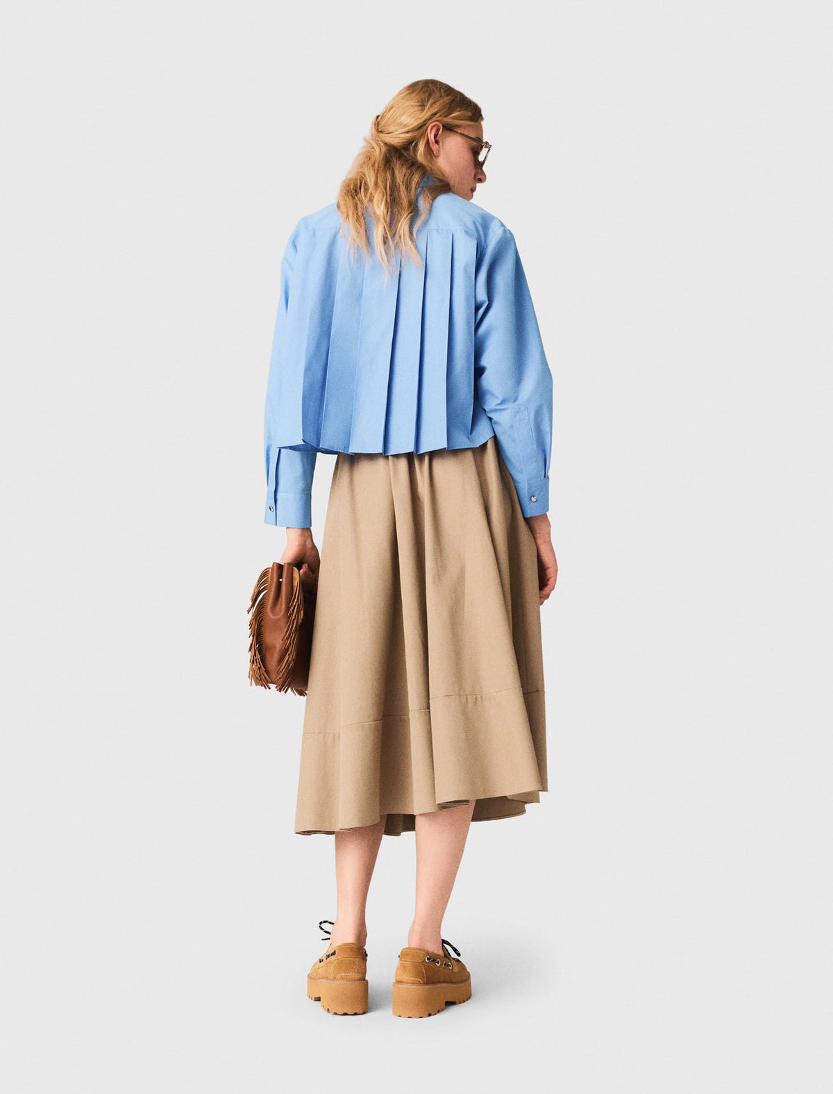 Embroidered shirt with pleated back | Maje