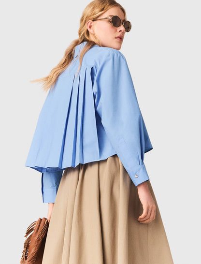Embroidered shirt with pleated back | Maje