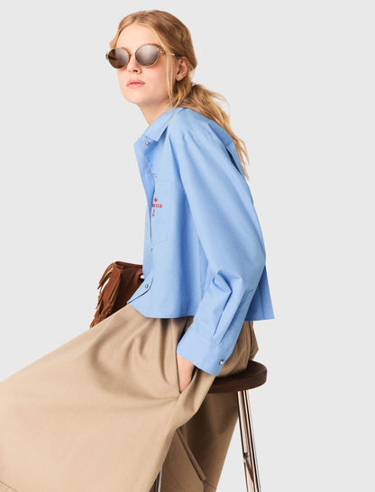 Embroidered shirt with pleated back | Maje
