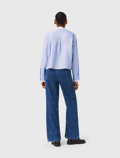 Wide jeans with rhinestones | Maje
