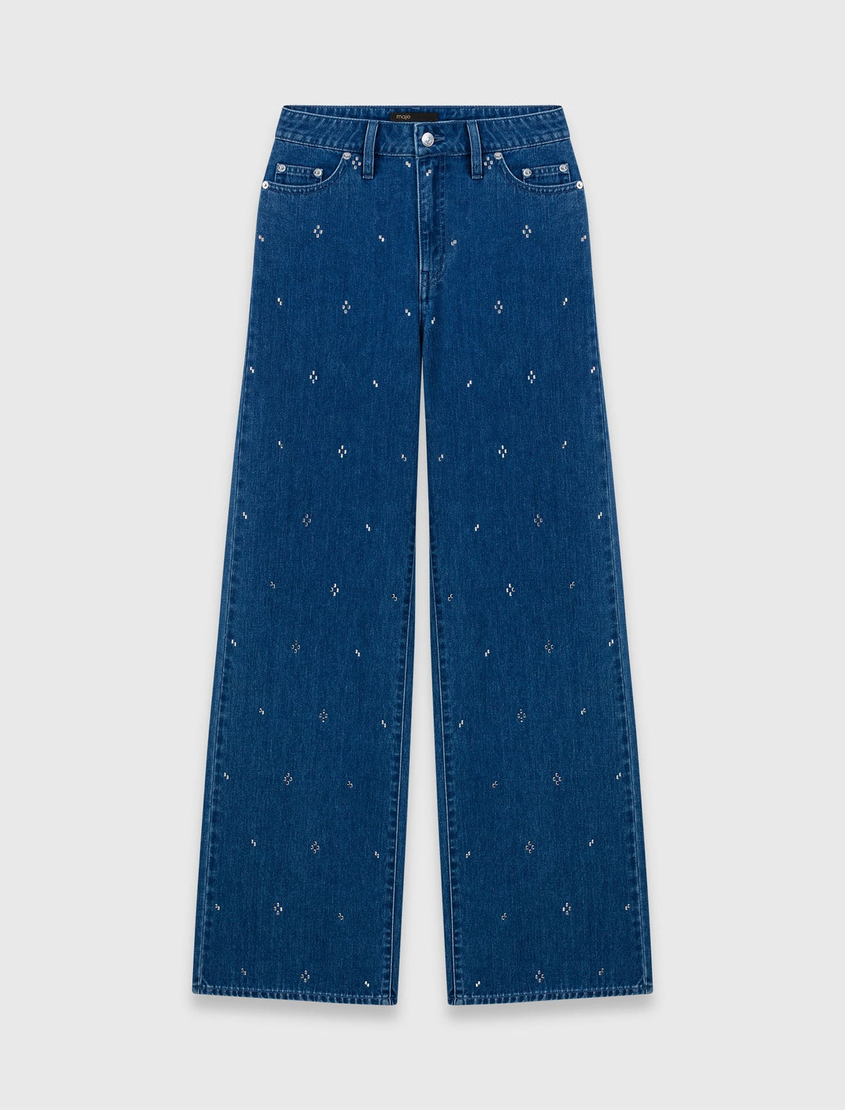 Wide jeans with rhinestones | Maje