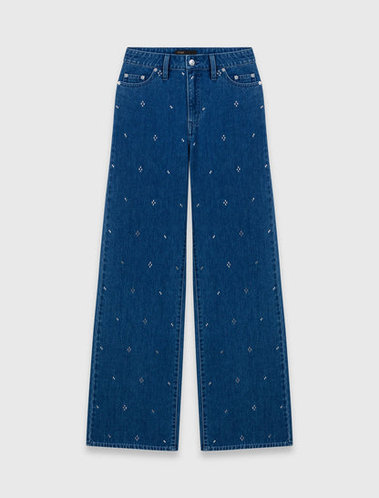 Wide jeans with rhinestones | Maje