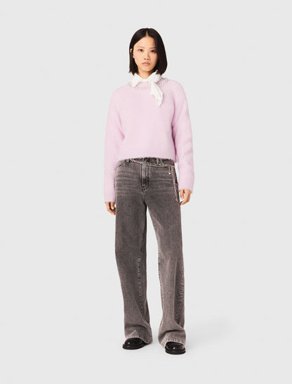 Sweater with jewelry collar | Maje