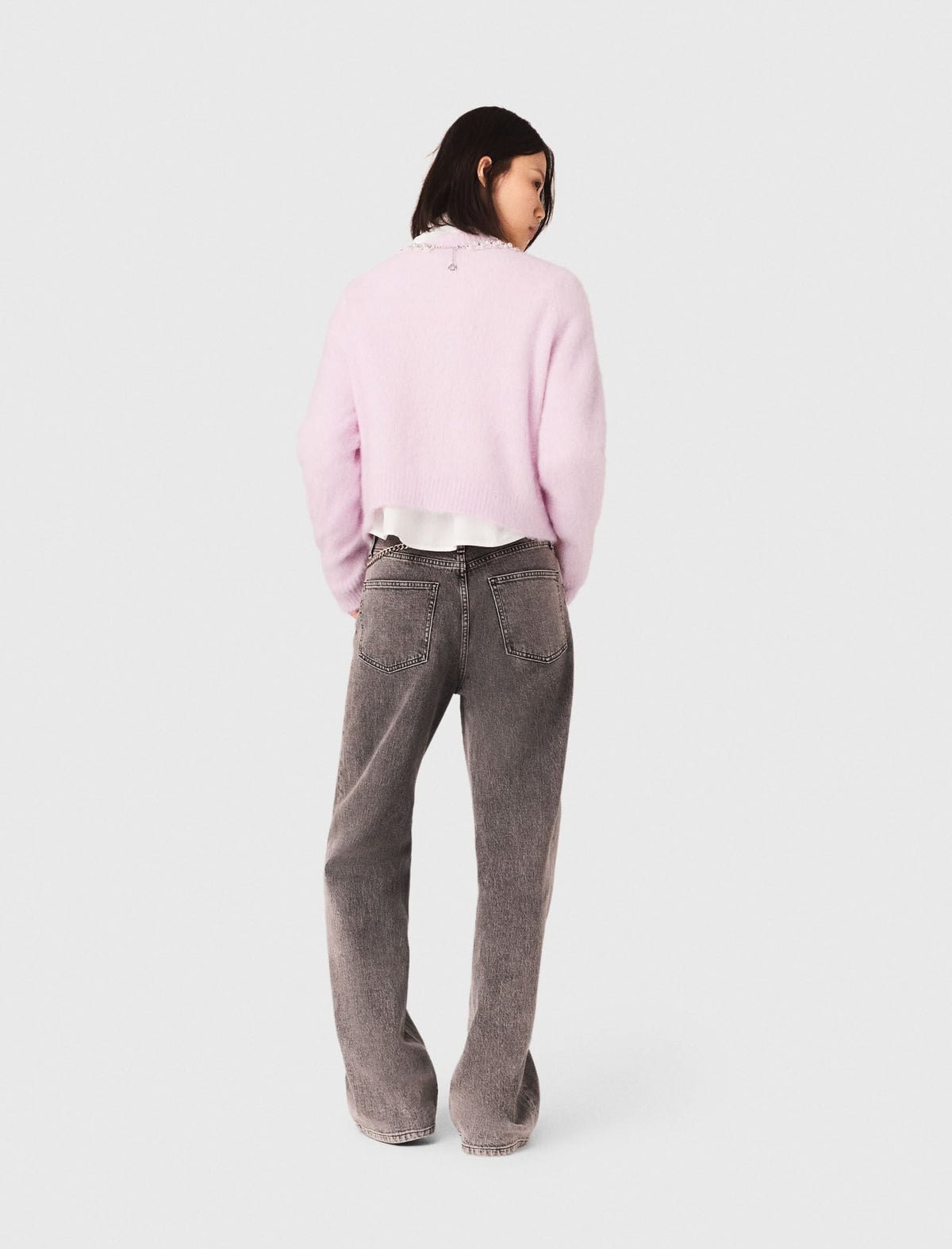 Sweater with jewelry collar | Maje