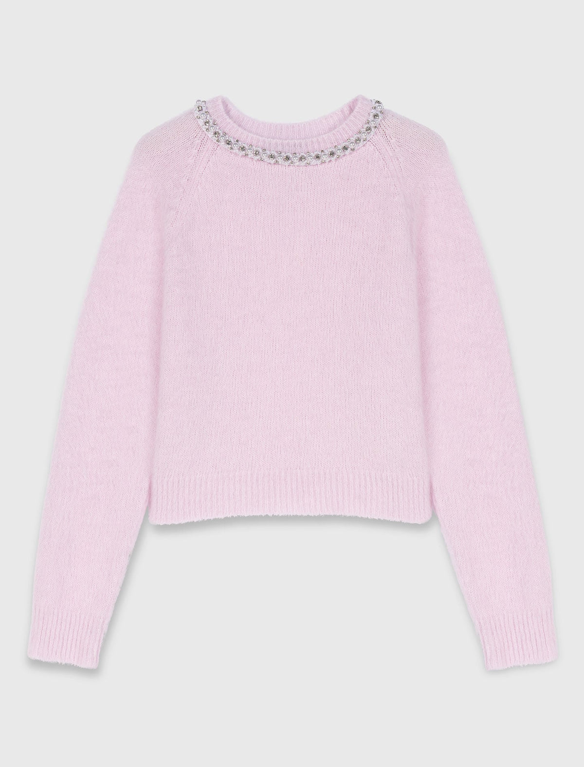 Sweater with jewelry collar | Maje