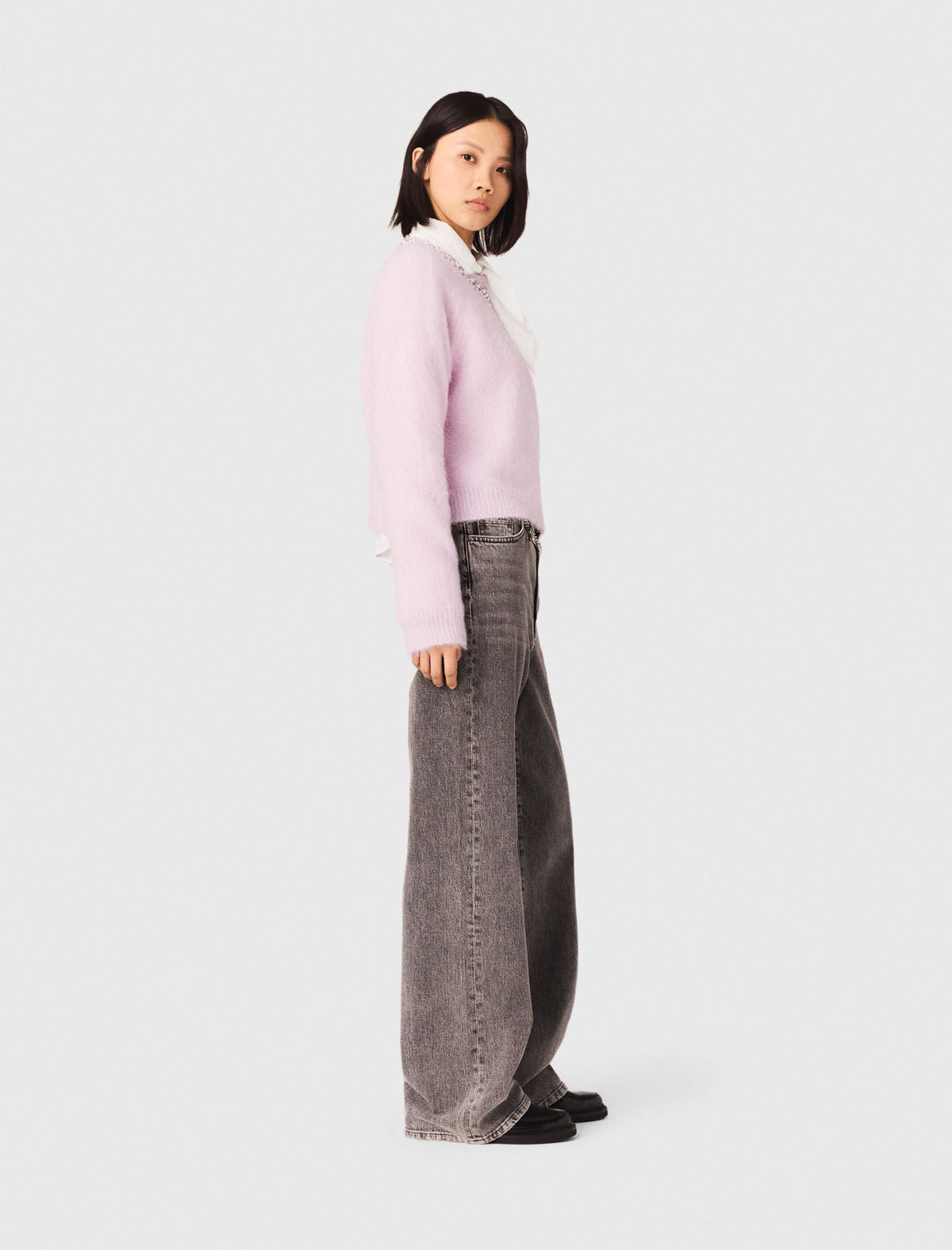 Sweater with jewelry collar | Maje