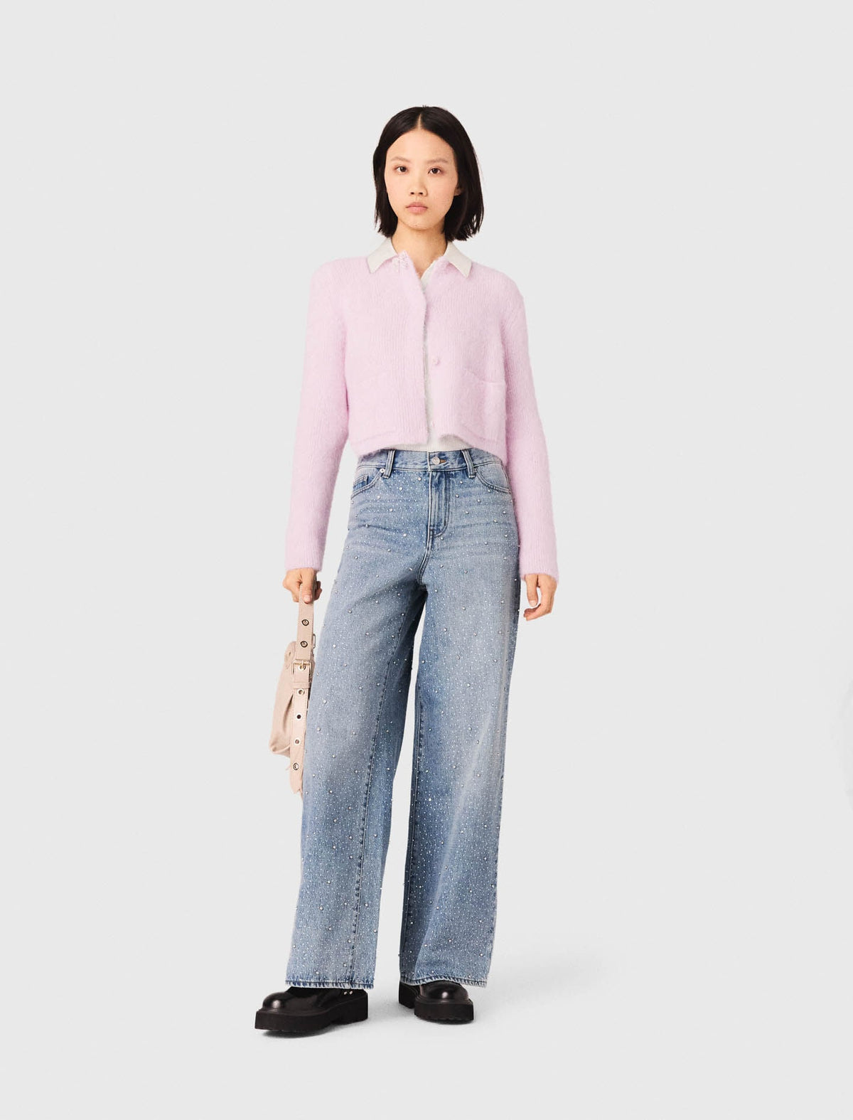 Jewelled bow cardigan | Maje