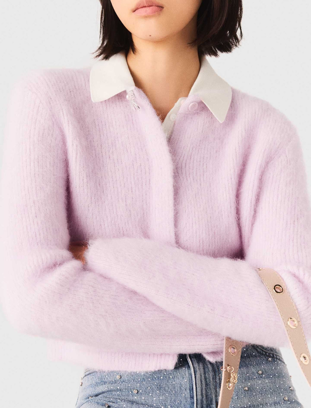 Jewelled bow cardigan | Maje