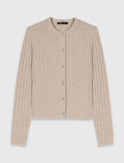 Cardigan with removable pearl collar | Maje