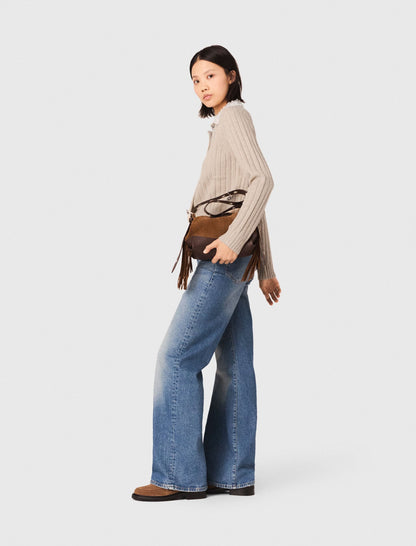 Cardigan with removable pearl collar | Maje