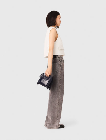 Tweed vest with pearl trim | Maje
