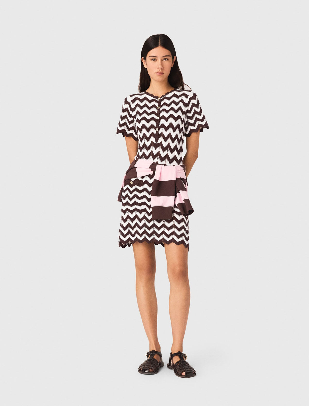Zigzag crochet dress | Maje