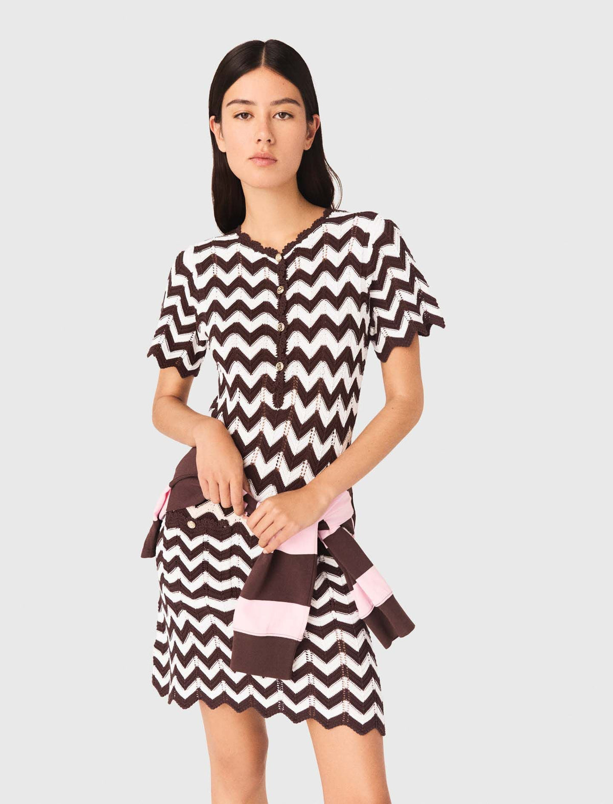 Zigzag crochet dress | Maje