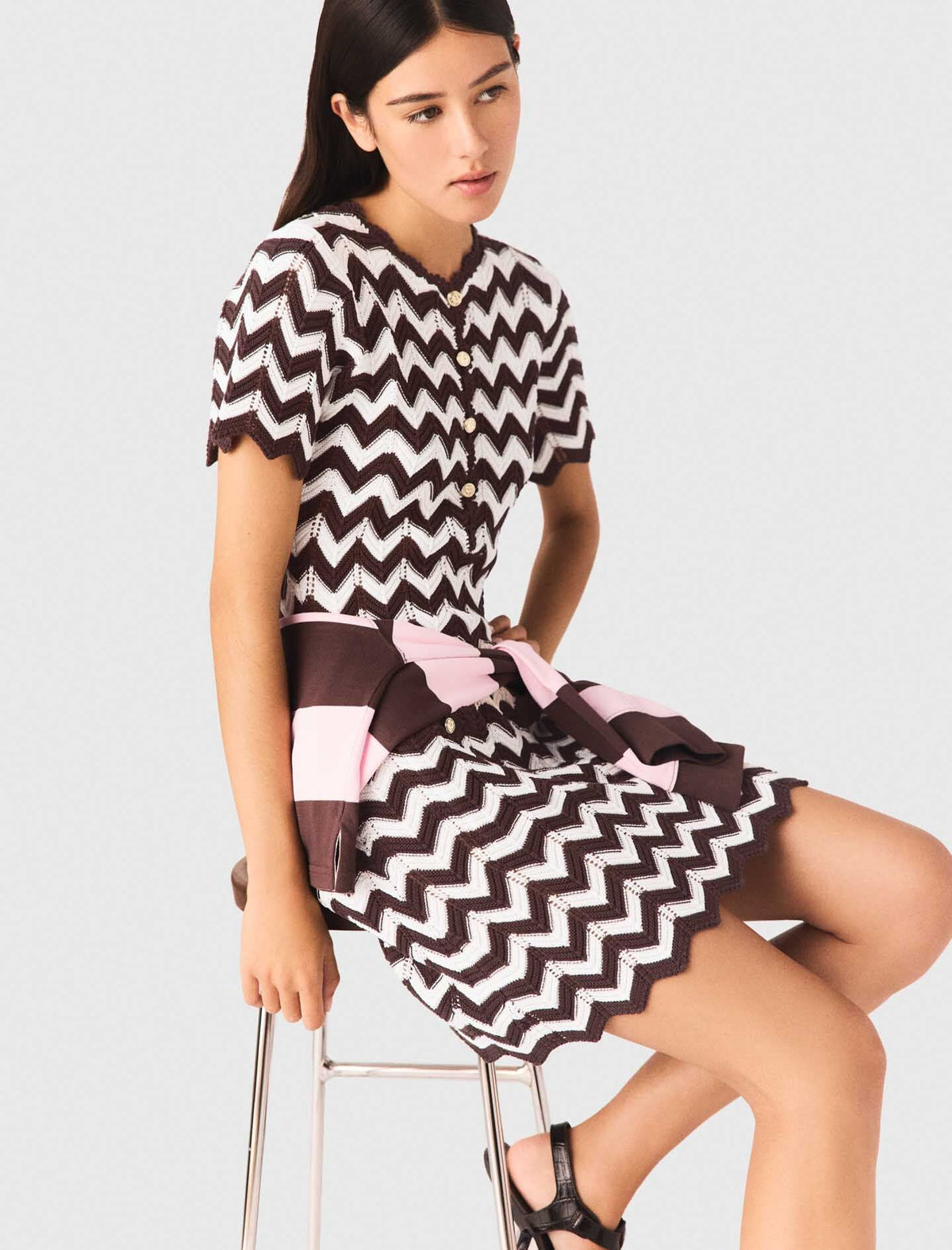 Zigzag crochet dress | Maje