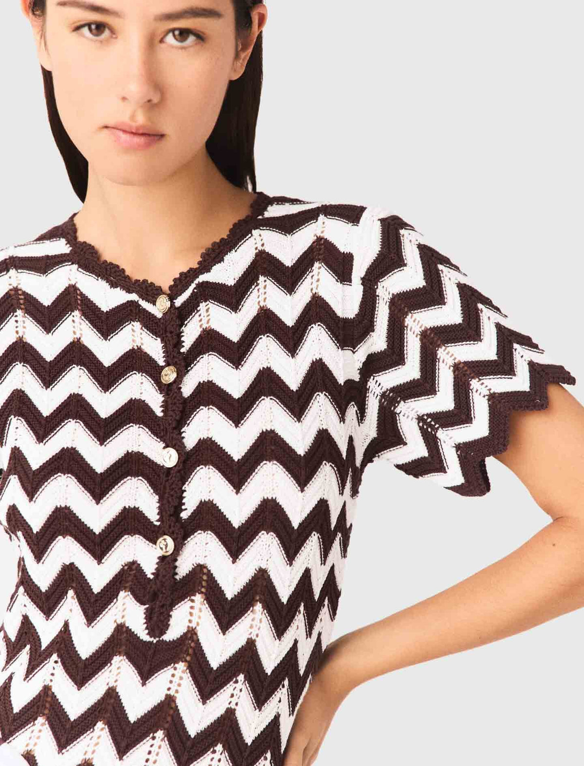 Zigzag crochet dress | Maje