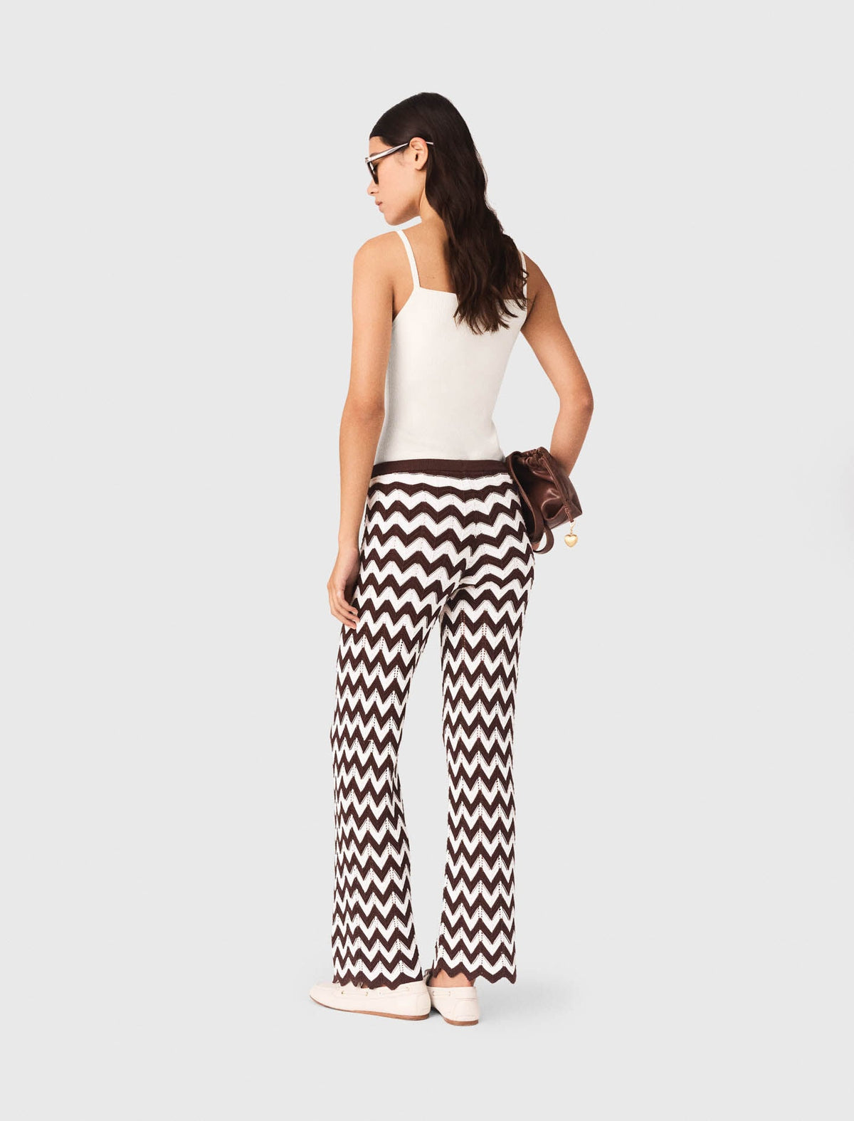 Zigzag crochet trousers | Maje
