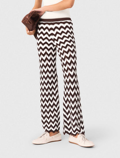 Zigzag crochet trousers | Maje
