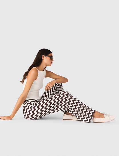 Zigzag crochet trousers | Maje