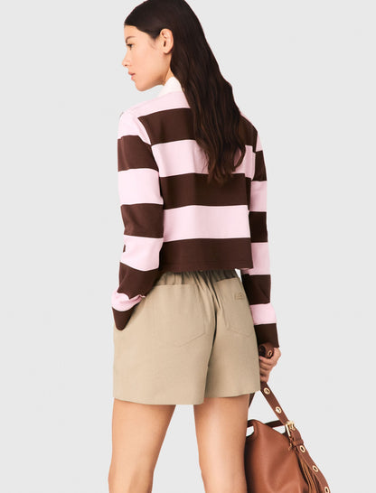 Striped polo sweatshirt | Maje