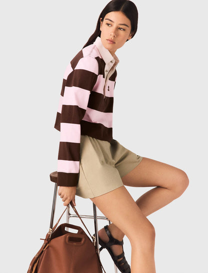 Striped polo sweatshirt | Maje