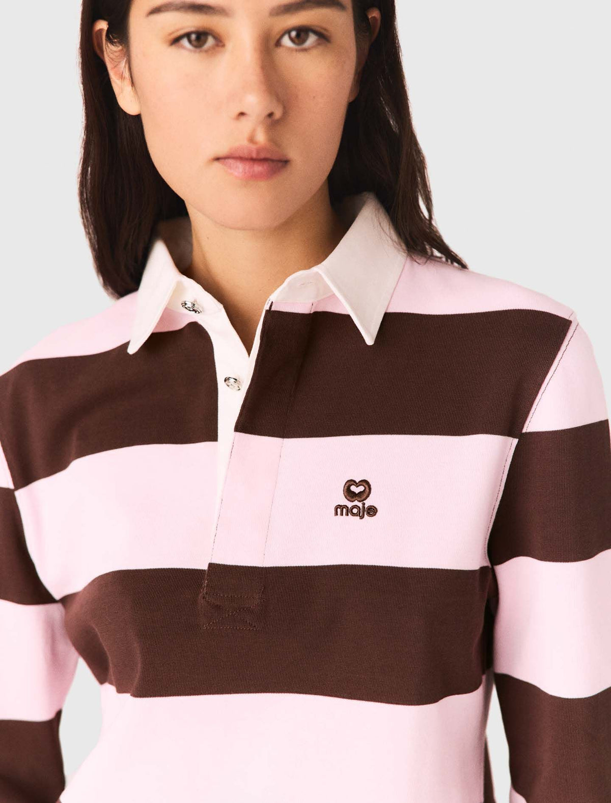 Striped polo sweatshirt | Maje