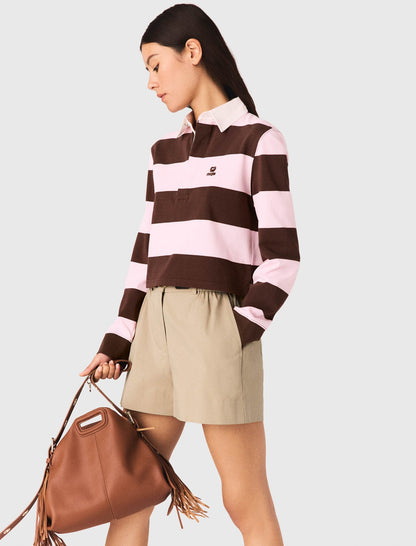 Striped polo sweatshirt | Maje