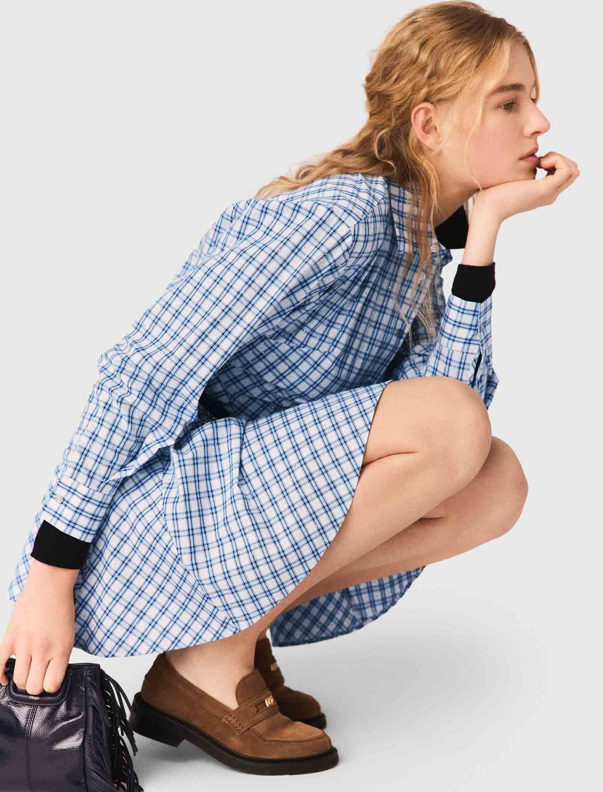 Rhinestone Shirt Dress | Maje