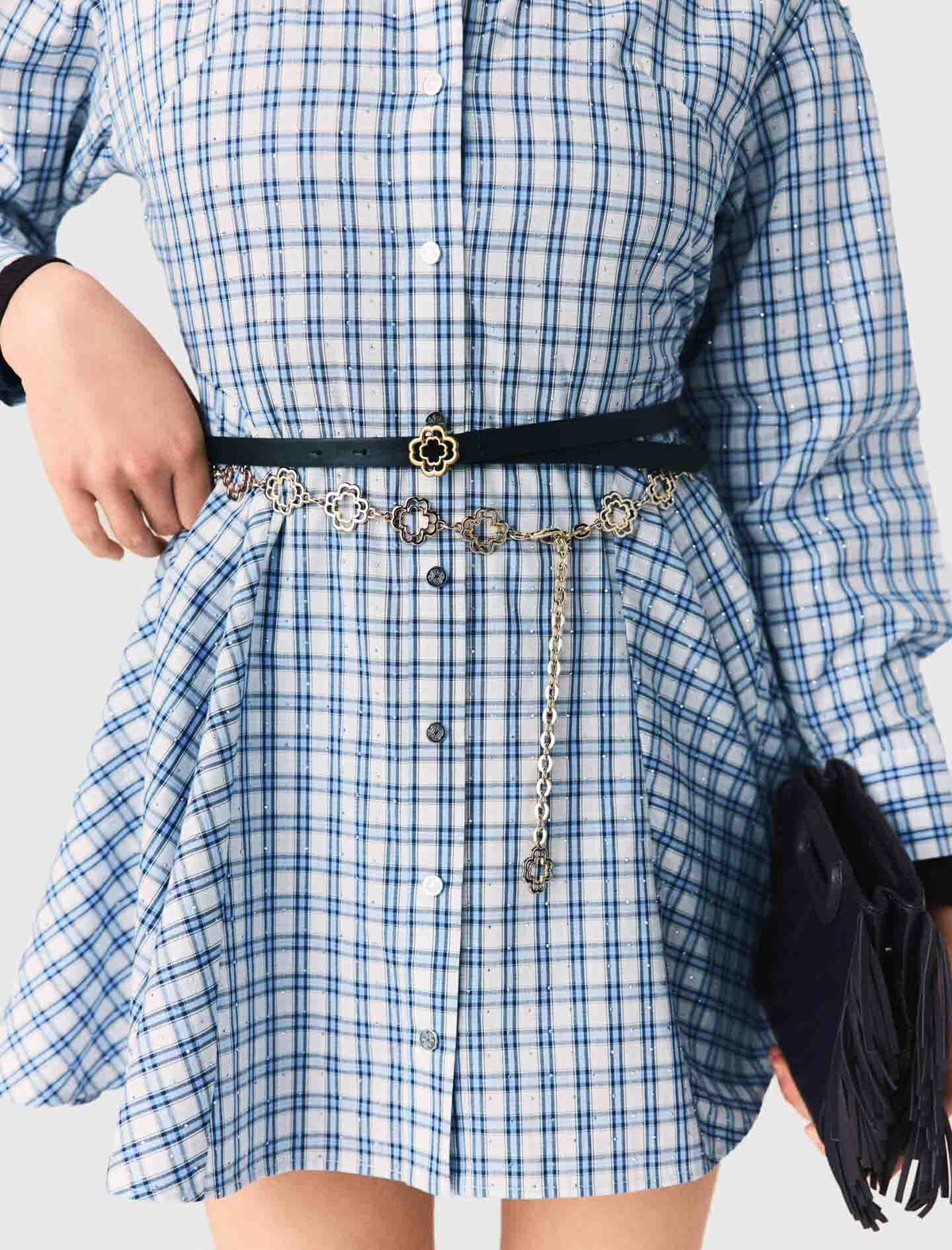 Rhinestone Shirt Dress | Maje