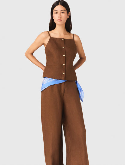 Linen blend top | Maje