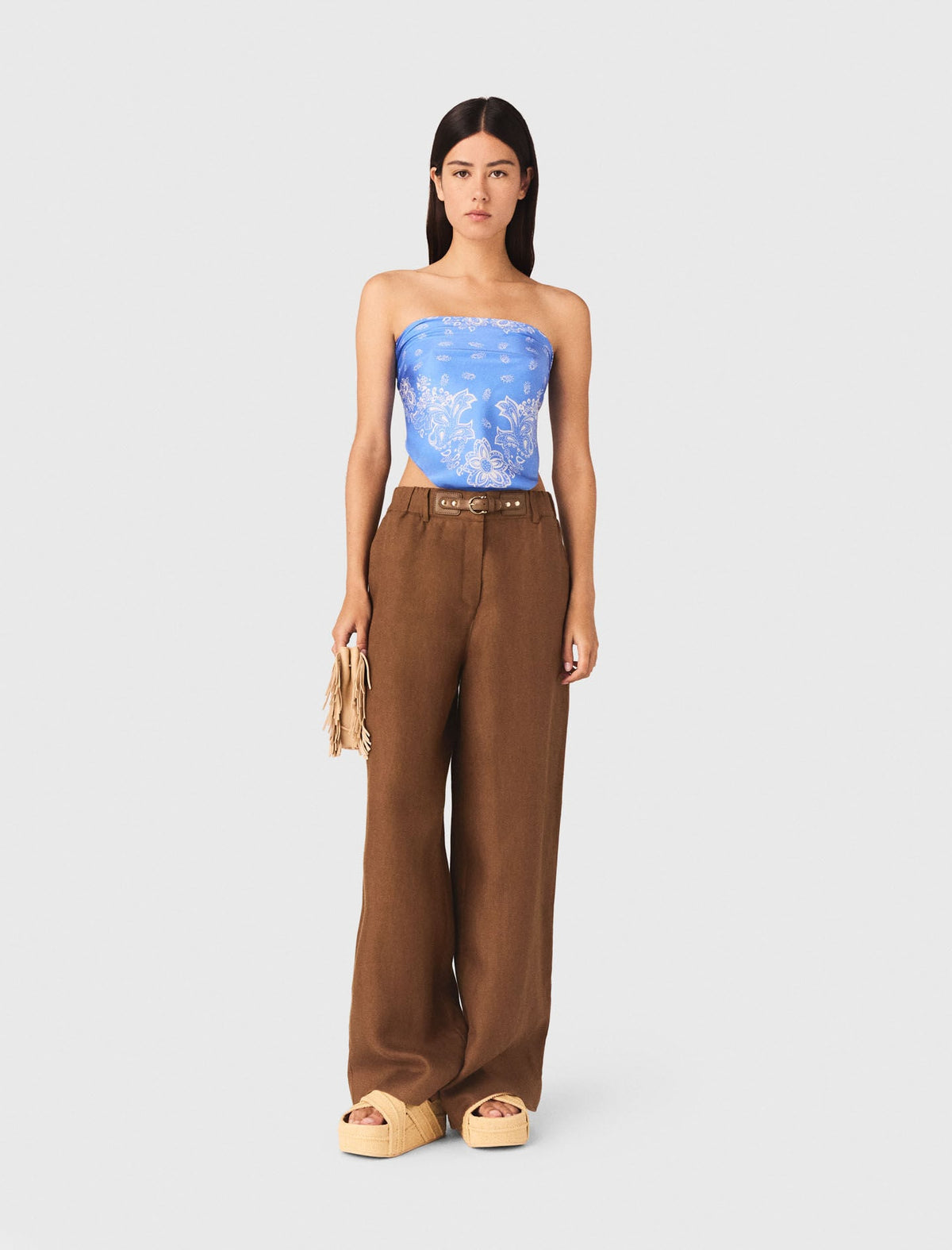Linen-blend trousers | Maje