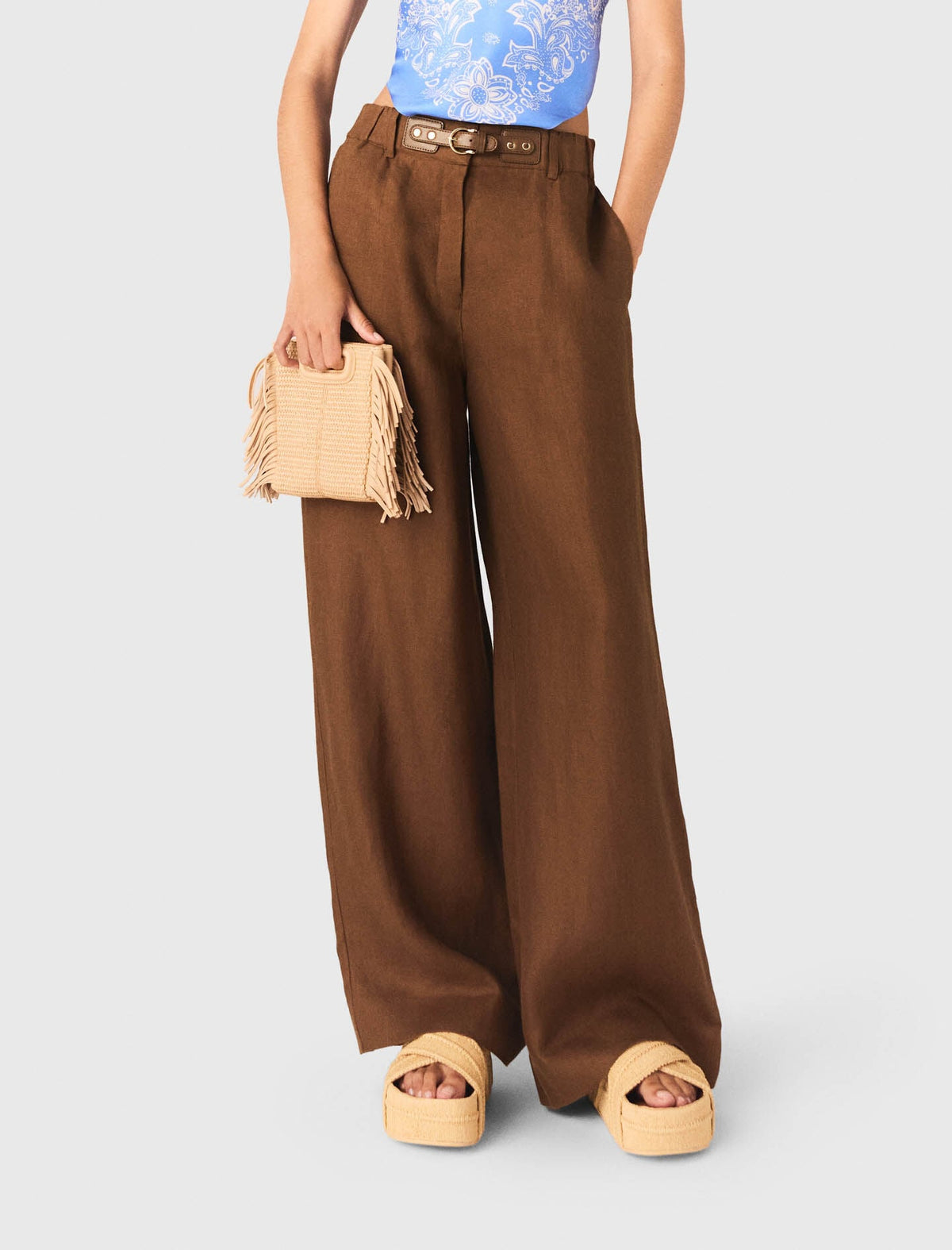 Linen-blend trousers | Maje