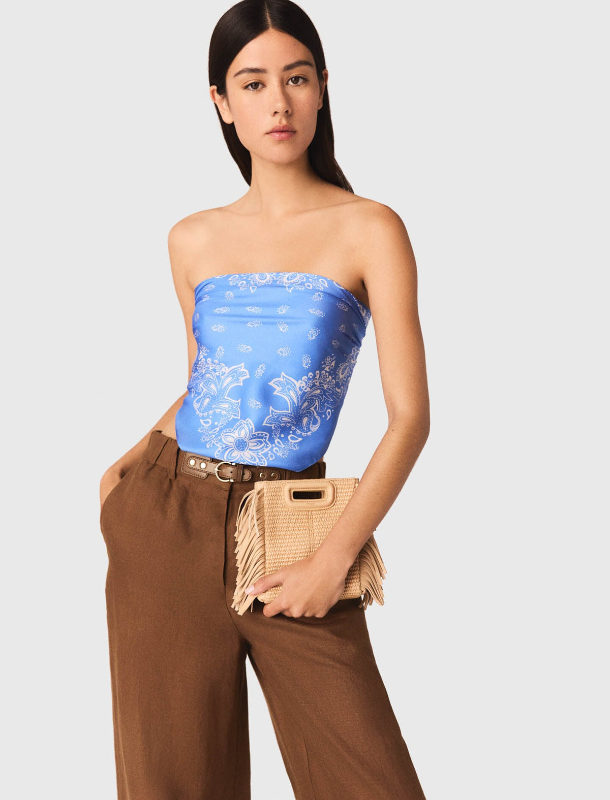 Linen-blend trousers | Maje