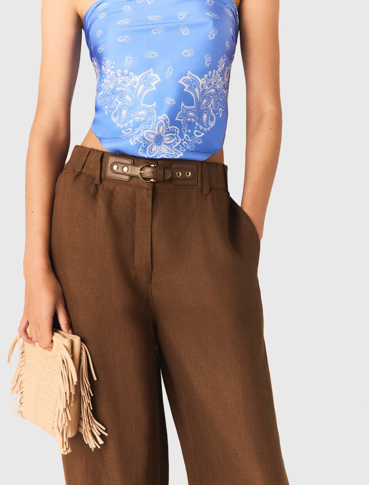 Linen-blend trousers | Maje