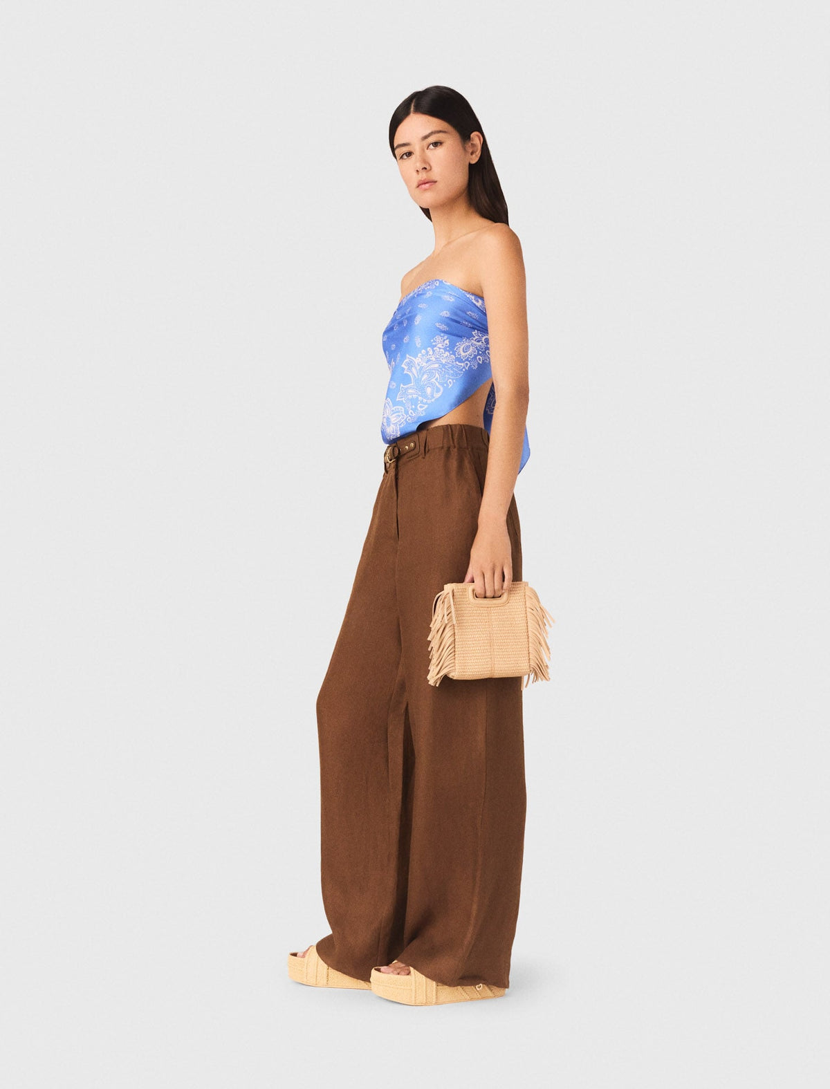 Linen-blend trousers | Maje