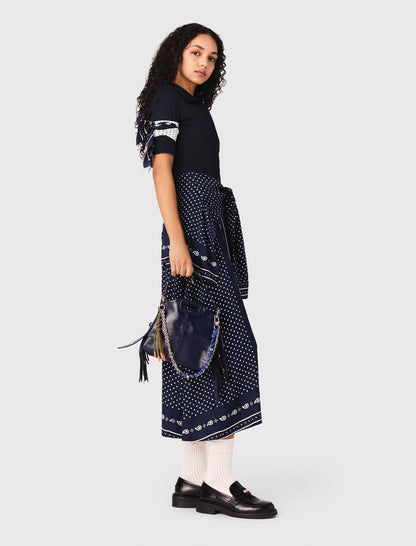 Bandana patterned mixed-material dress | Maje