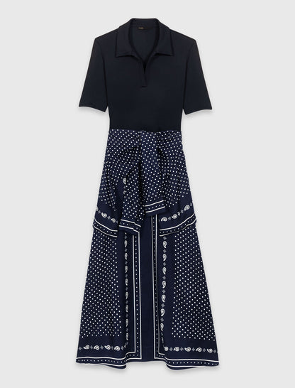 Bandana patterned mixed-material dress | Maje