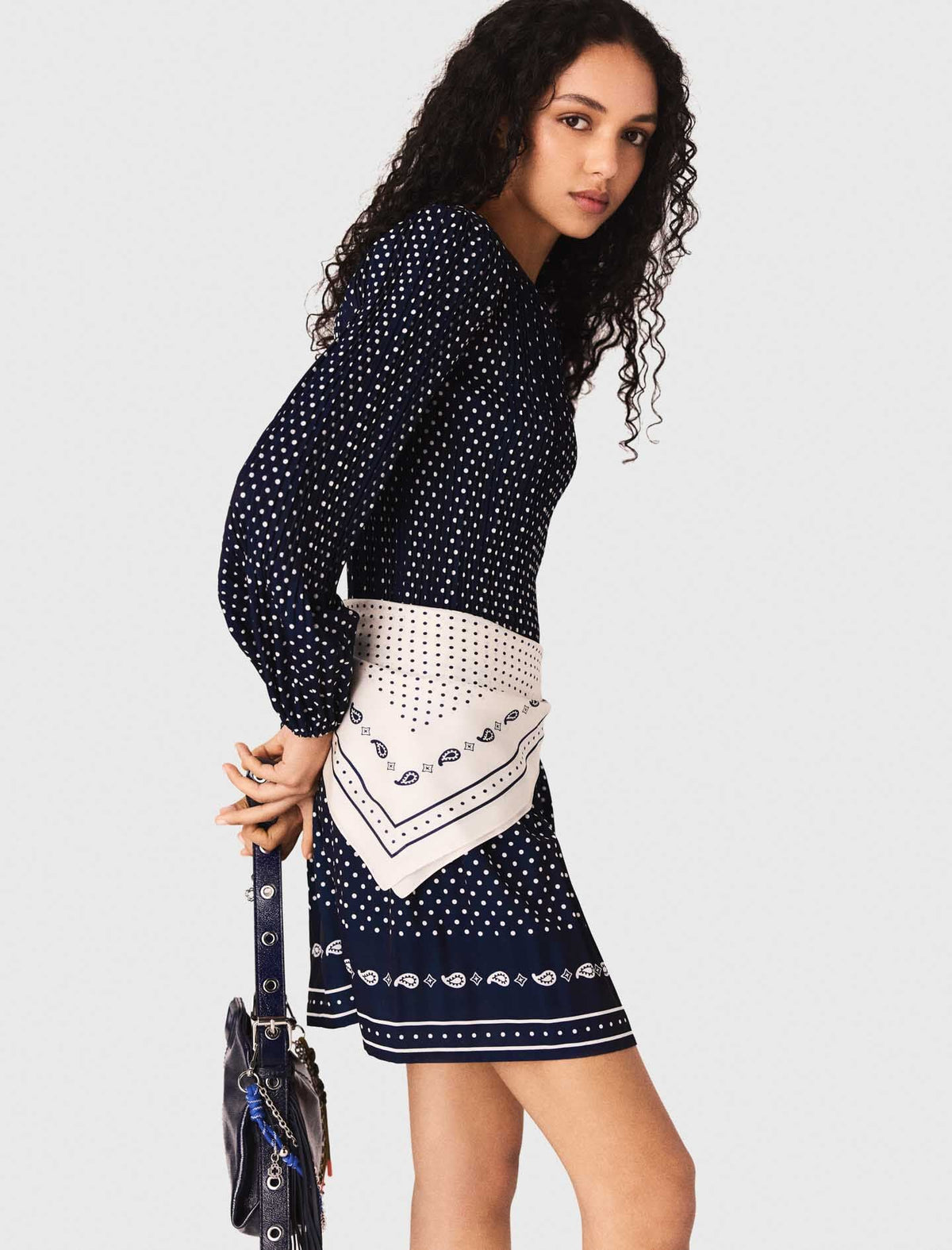 Bandana print pleated dress | Maje