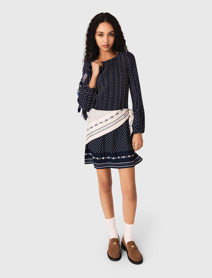 Bandana print pleated dress | Maje