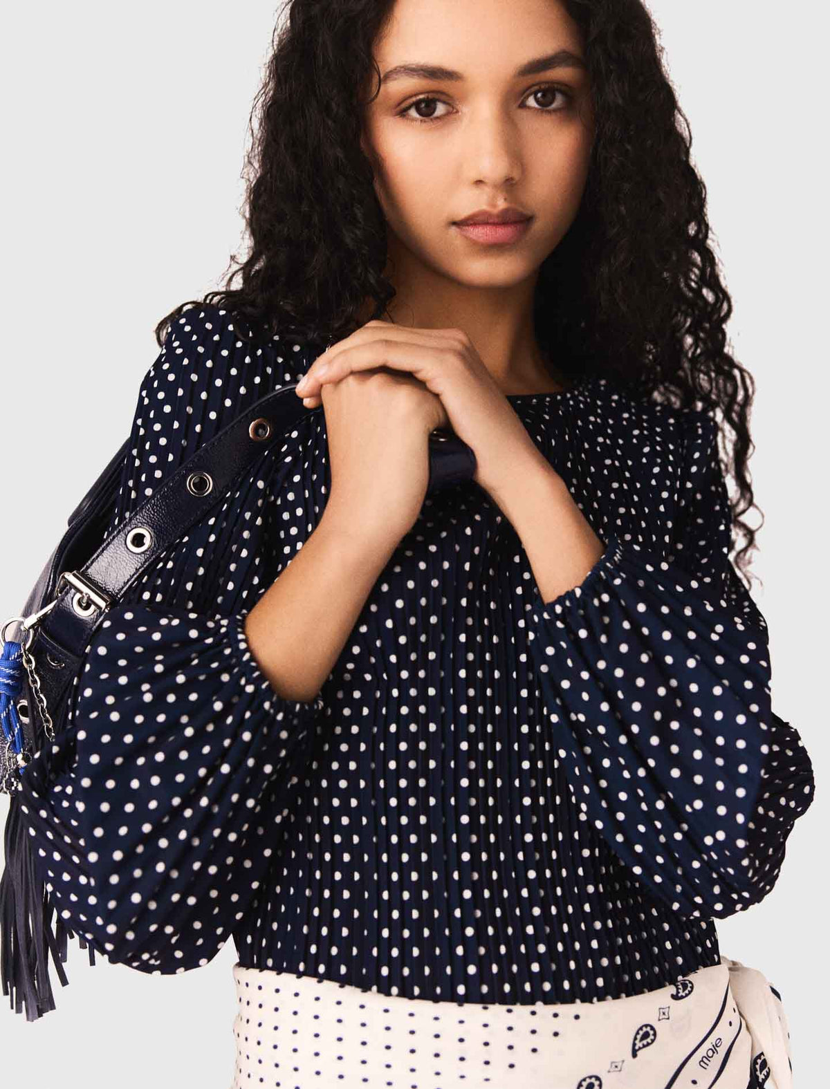 Bandana print pleated dress | Maje