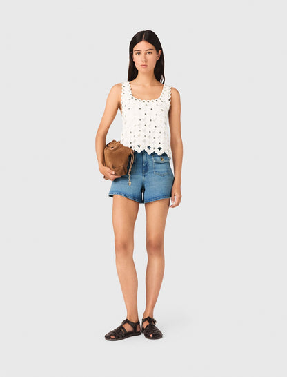 Mirrored crochet top | Maje
