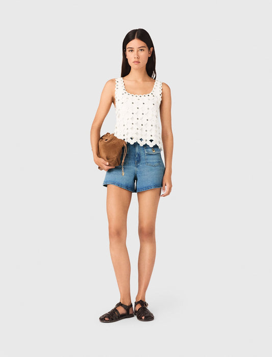 Mirrored crochet top | Maje