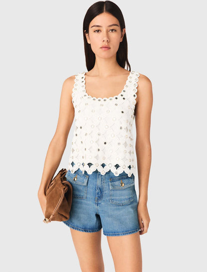 Mirrored crochet top | Maje