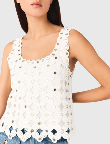 Mirrored crochet top | Maje