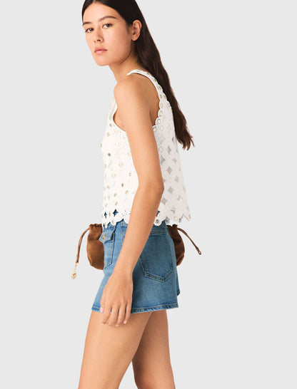 Mirrored crochet top | Maje